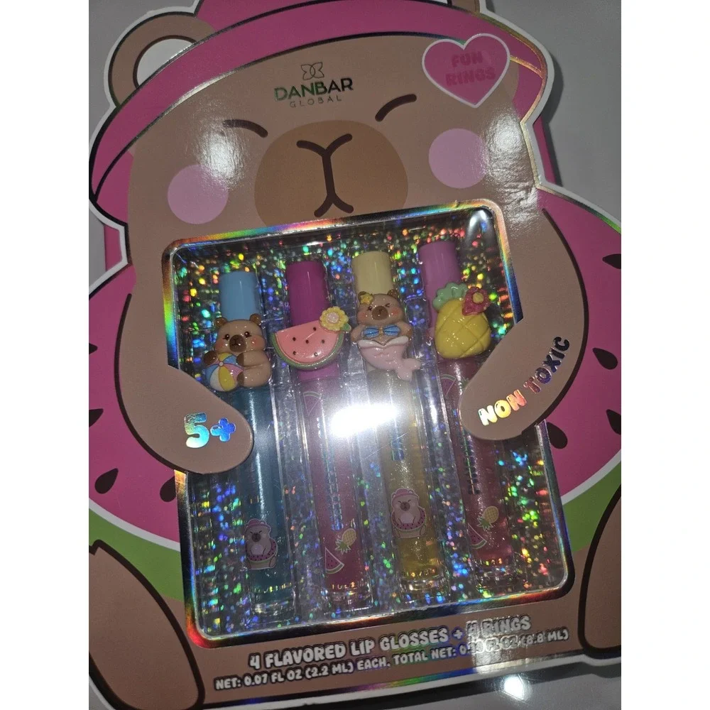 4 Flavored Lip glosses And Rings By Danbar New